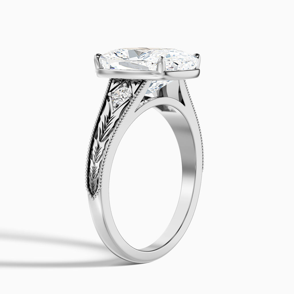 Taylor 1.5 Carat Elongated Old Mine Cushion Cut Moissanite Diamond Ring in 10k White Gold