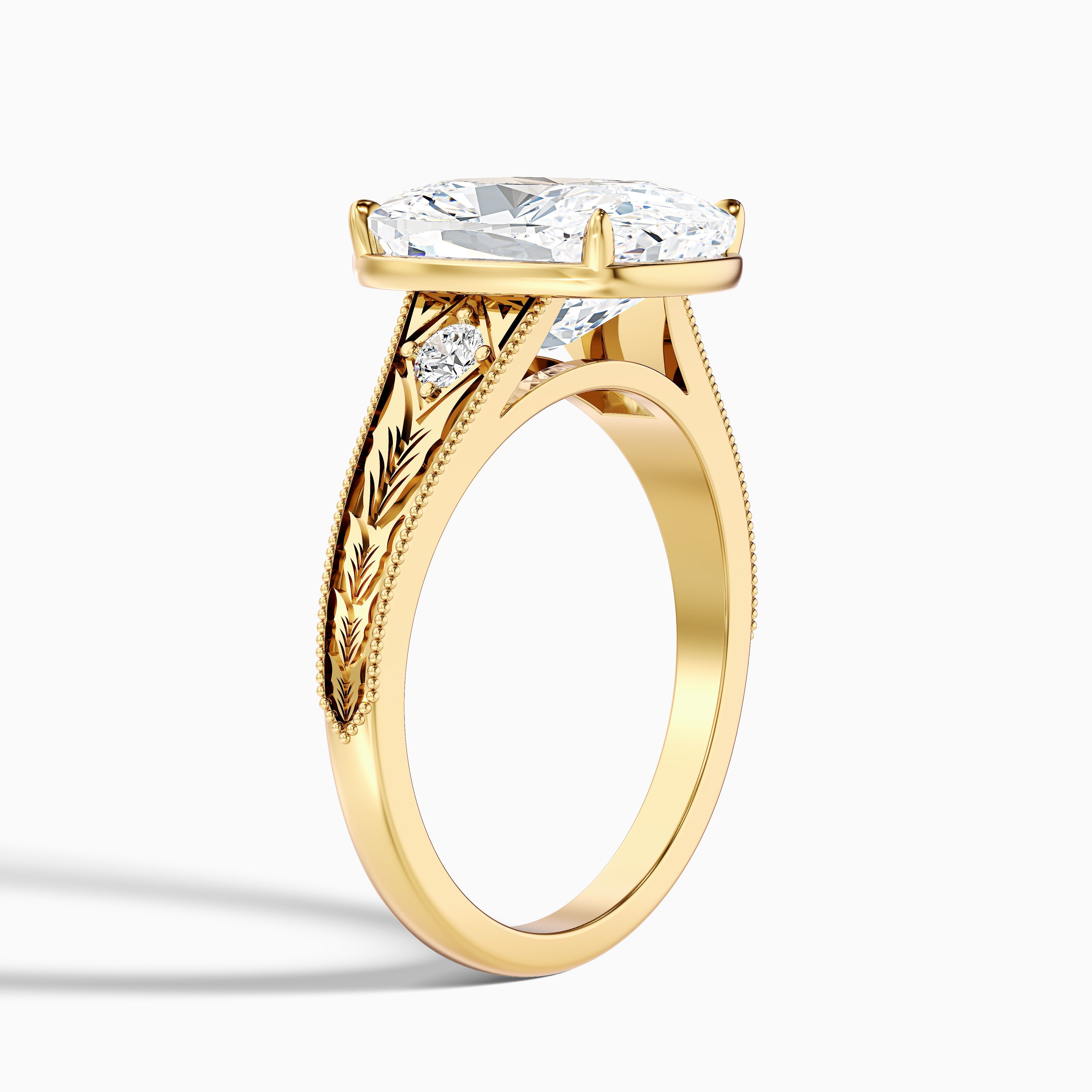 Taylor 1.5 Carat Elongated Old Mine Cushion Cut Moissanite Diamond Ring in 10k White Gold