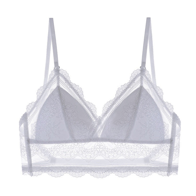 bralette French Sexy U-Shaped Beauty Back Underwear Women Wireless Thin Bra Invisible Backless Lace Triangle Cup Bra Summer Bella Mia