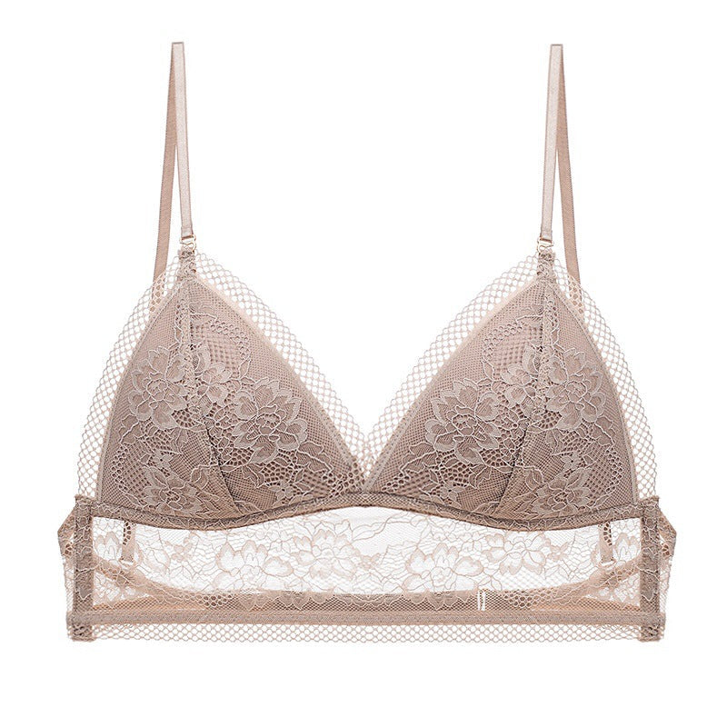 bralette French Sexy U-Shaped Beauty Back Underwear Women Wireless Thin Bra Invisible Backless Lace Triangle Cup Bra Summer Bella Mia