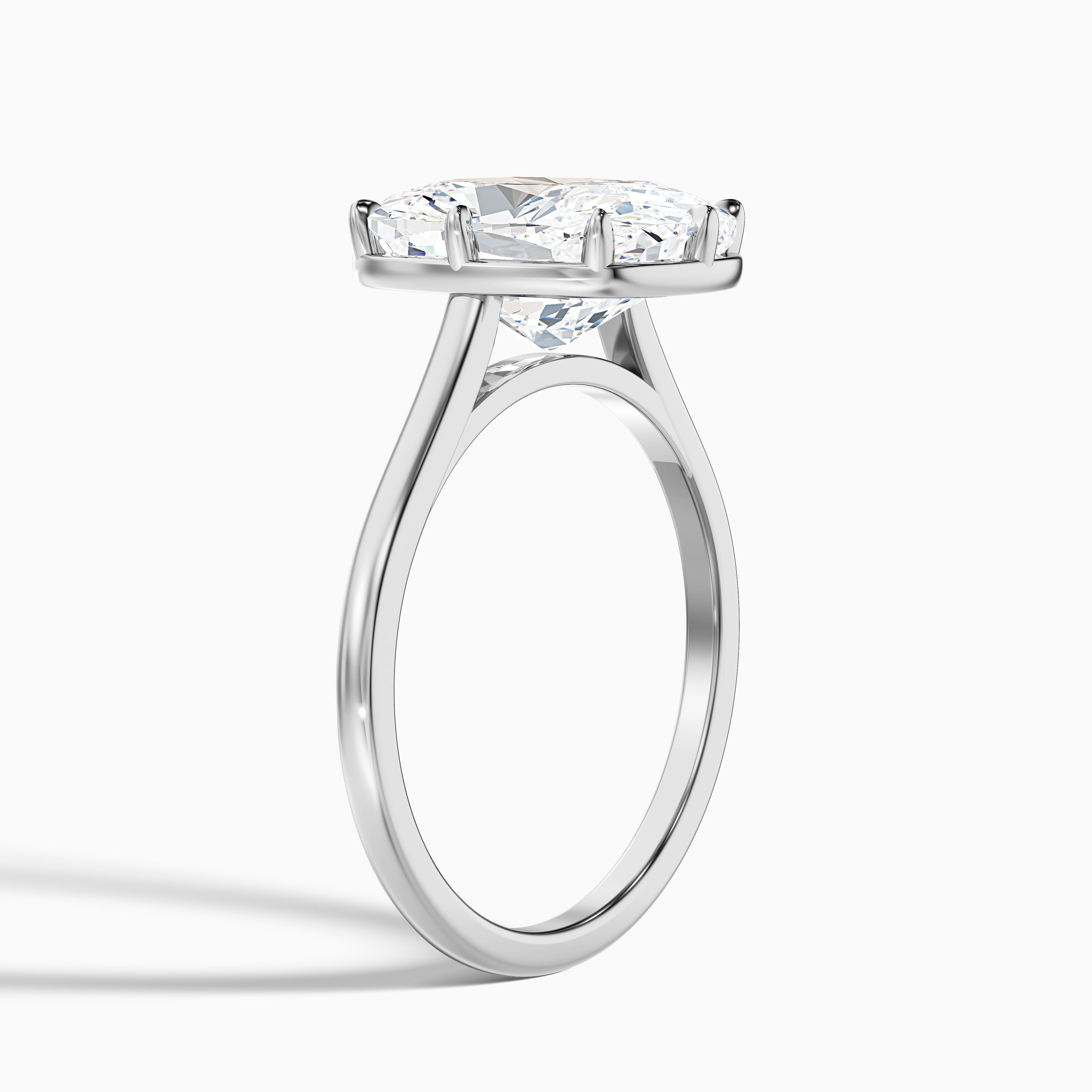Verne 4 Carat 8 Prong Elongated Cushion Old Mine Cut Lab Grown Diamond Ring in Platinum
