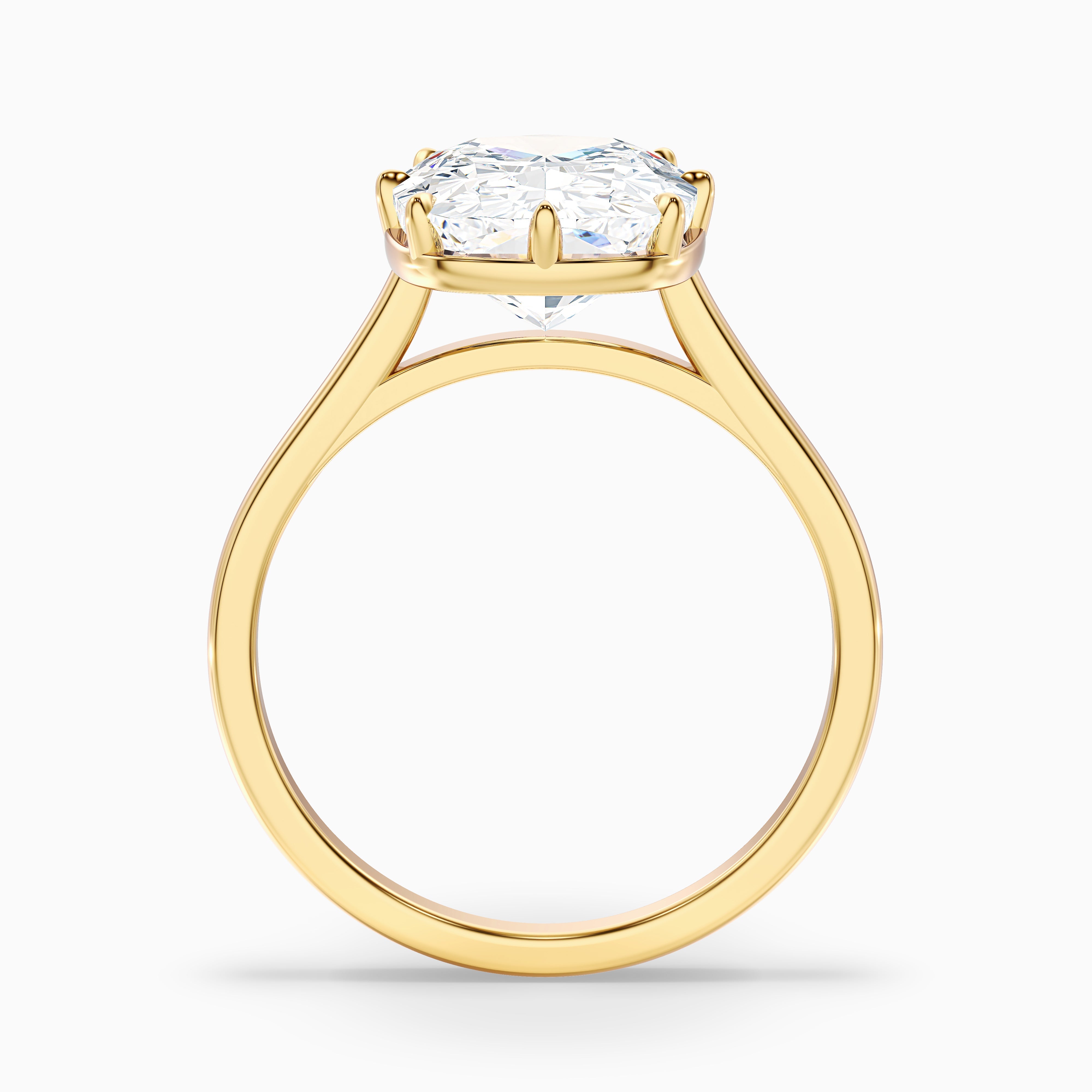 Verne 2 Carat 8 Prong Elongated Cushion Old Mine Cut Lab Grown Diamond Ring in 14k Yellow Gold