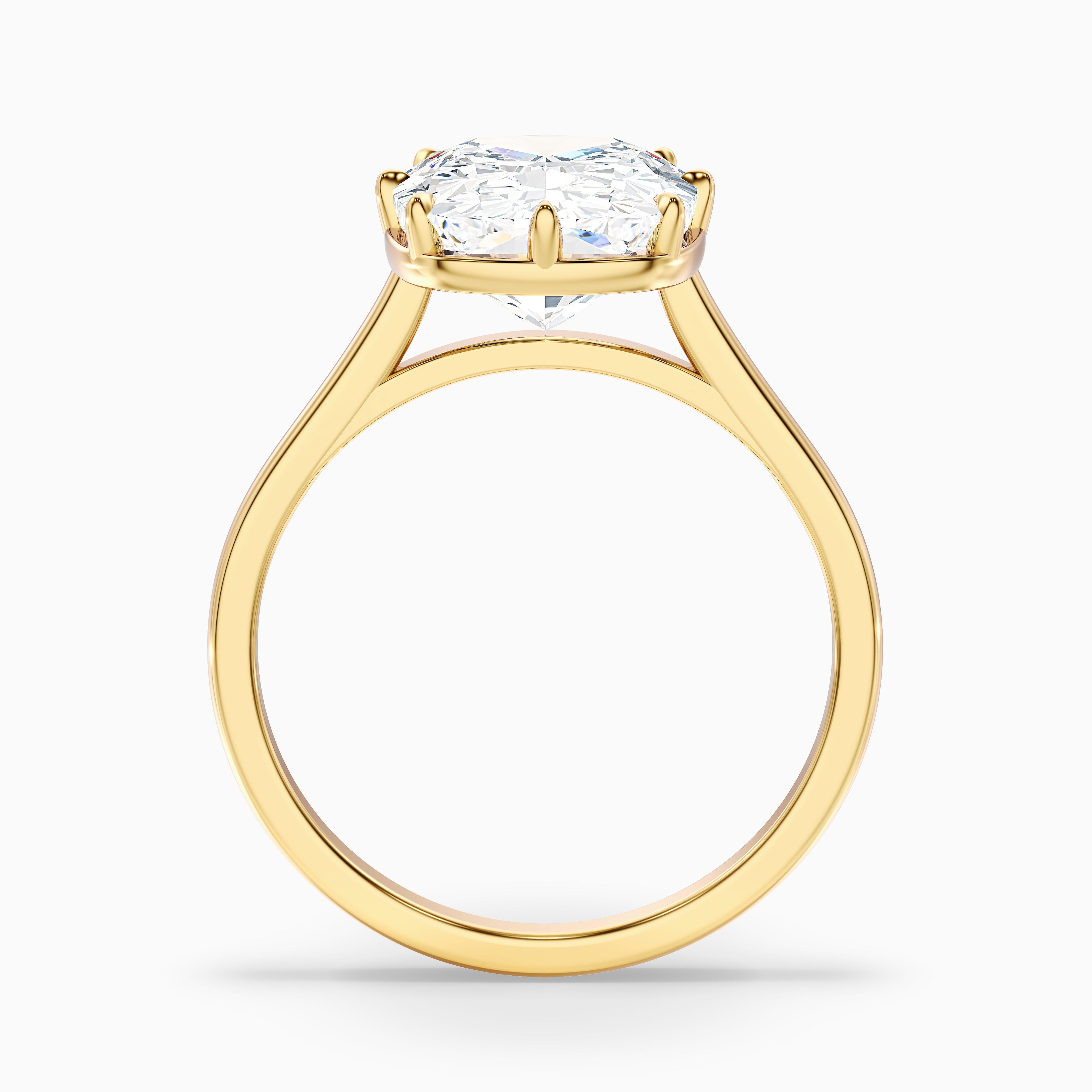 Verne 4 Carat 8 Prong Elongated Cushion Old Mine Cut Lab Grown Diamond Ring in Platinum