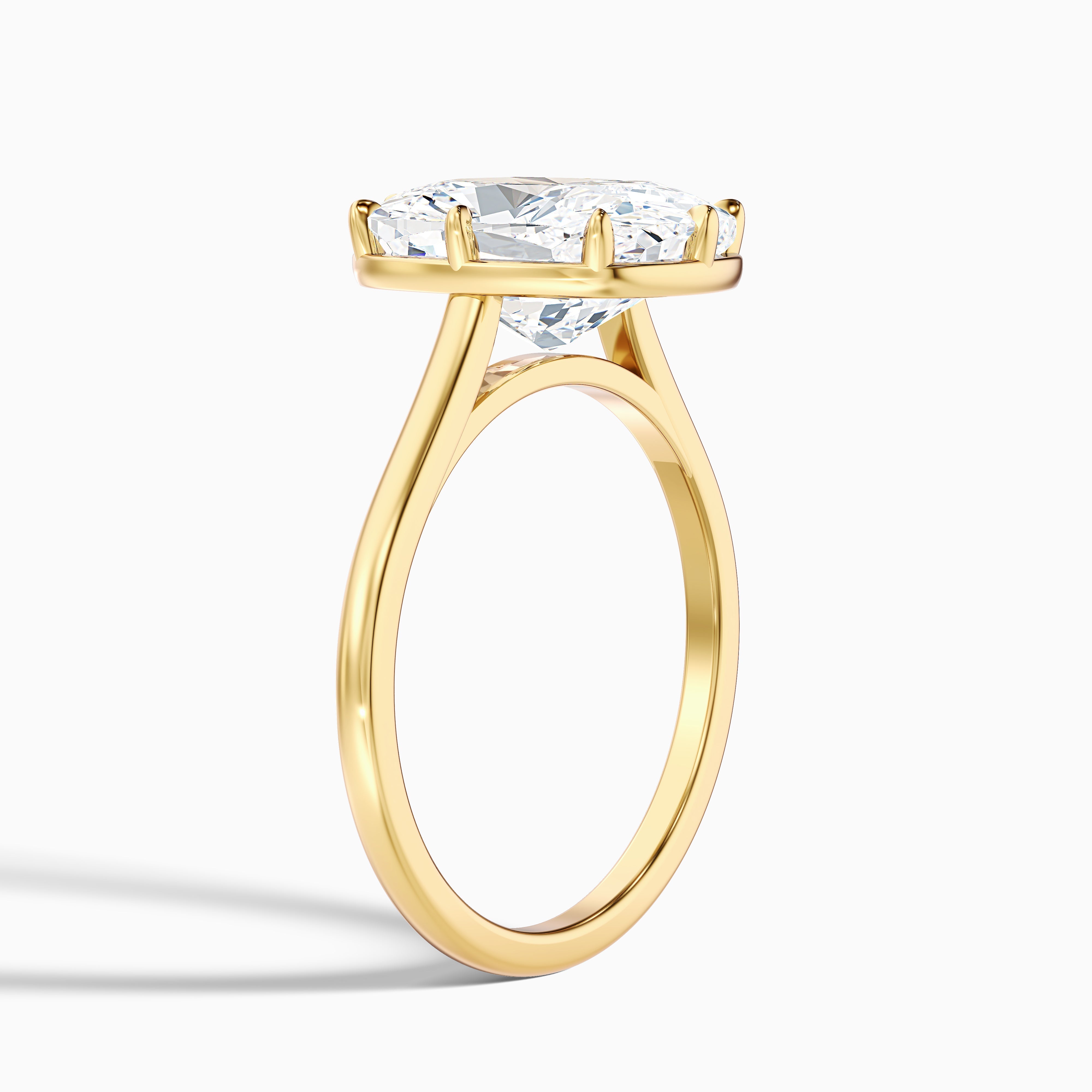 Verne 4 Carat 8 Prong Elongated Cushion Old Mine Cut Lab Grown Diamond Ring in Platinum