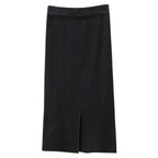 Knitted Skirt Women Autumn Winter with Sweater High Waist Mid Length Wool Thickened Split Hip Skirt Tide Bella Mia