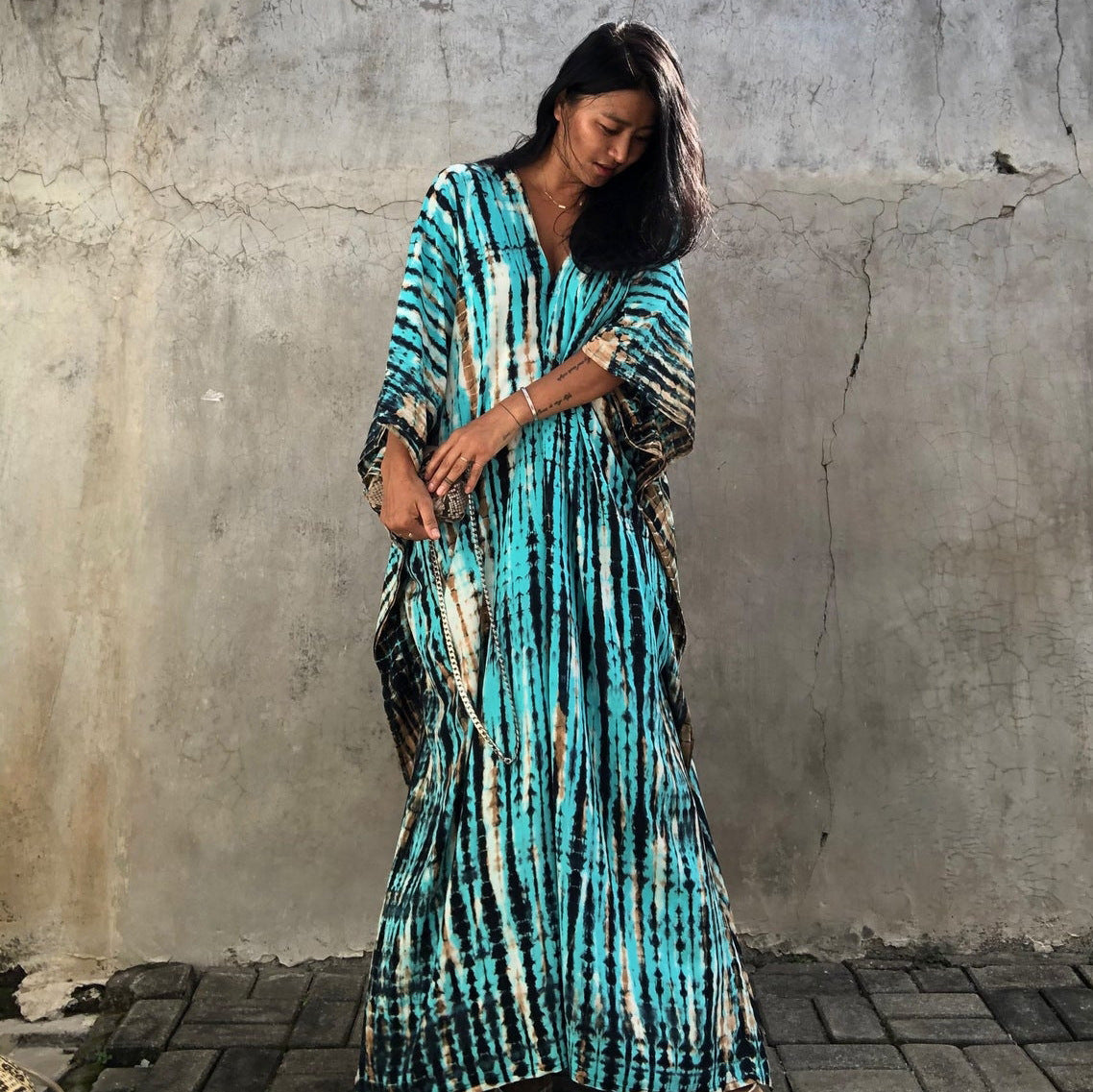 Rayon Halo Dyed Robe Vacation Casual Beach Bikini Cover 25 Colors Bella Mia