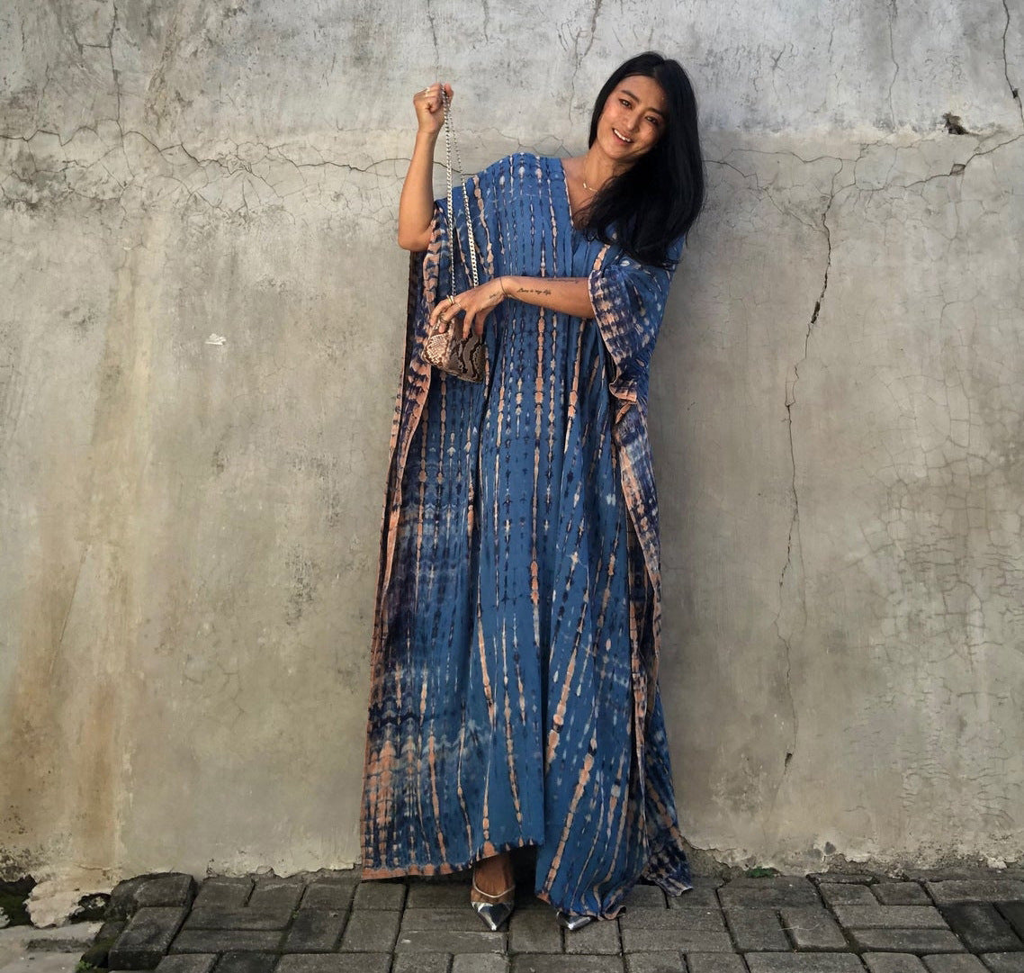 Rayon Halo Dyed Robe Vacation Casual Beach Bikini Cover 25 Colors Bella Mia