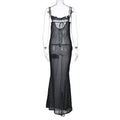 Sexy Cami Dress Autumn Winter Mesh See through Back Self tie Dress Bella Mia