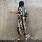 Rayon Snake Pattern Positioning Robe Sun Protection Beach Jacket Blouse Seaside Vacation Dress Women Bella Mia