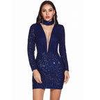 Sexy Retro Long Sleeve Sequ Dress Women Clothing Dress Bella Mia