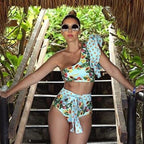 bikini Split Bikini Swimsuit Women Ruffled High Waist with Straps Bella Mia