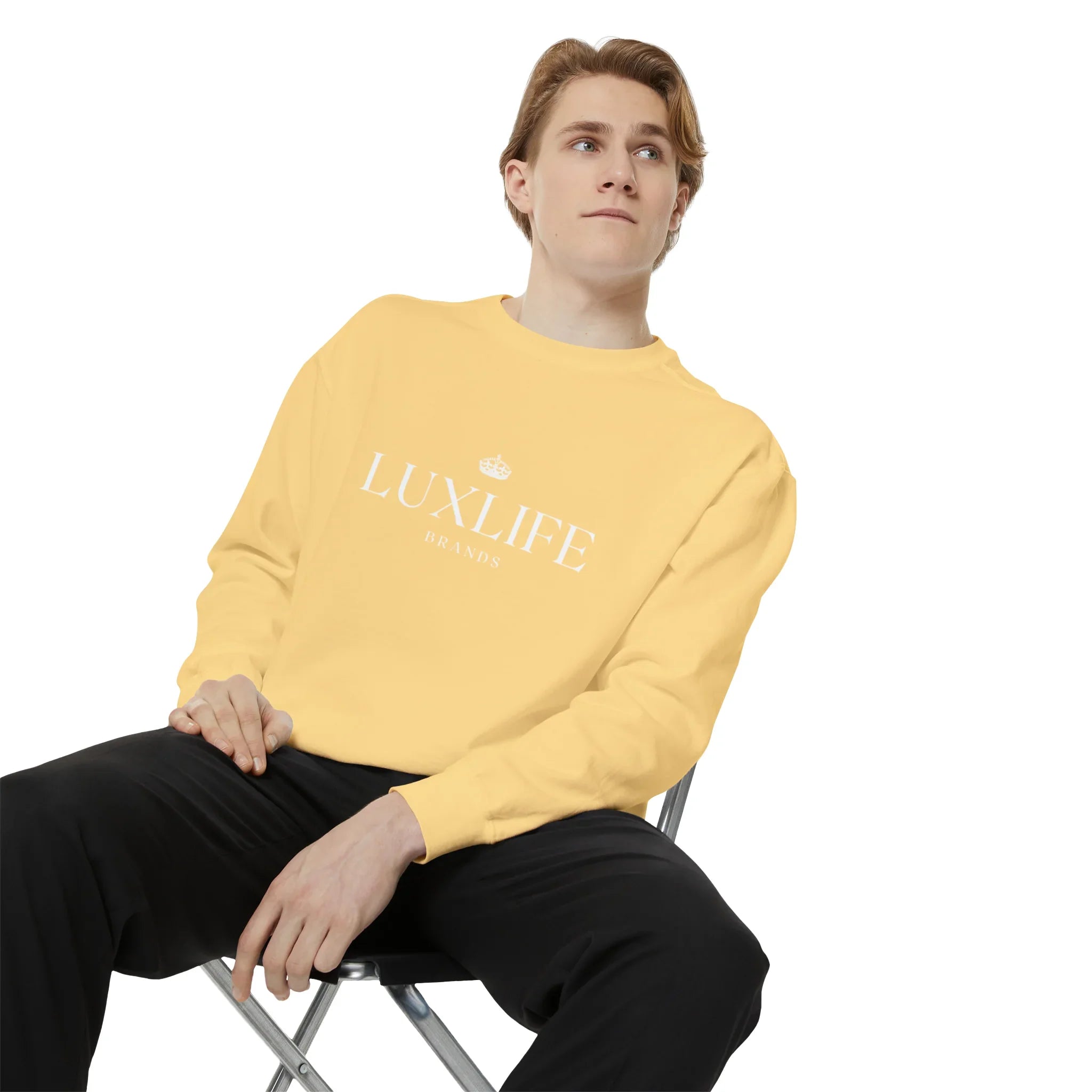 Luxlife Brands Garment-Dyed Sweatshirt Printify