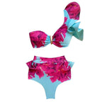 bikini Split Bikini Swimsuit Women Ruffled High Waist with Straps Bella Mia