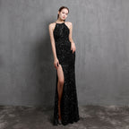 Heavy Craft Colorful Sequin Socialite Gathering Party Evening Dress Sexy Long Slimming Toast Dress Bride Formal Gown Bella Mia
