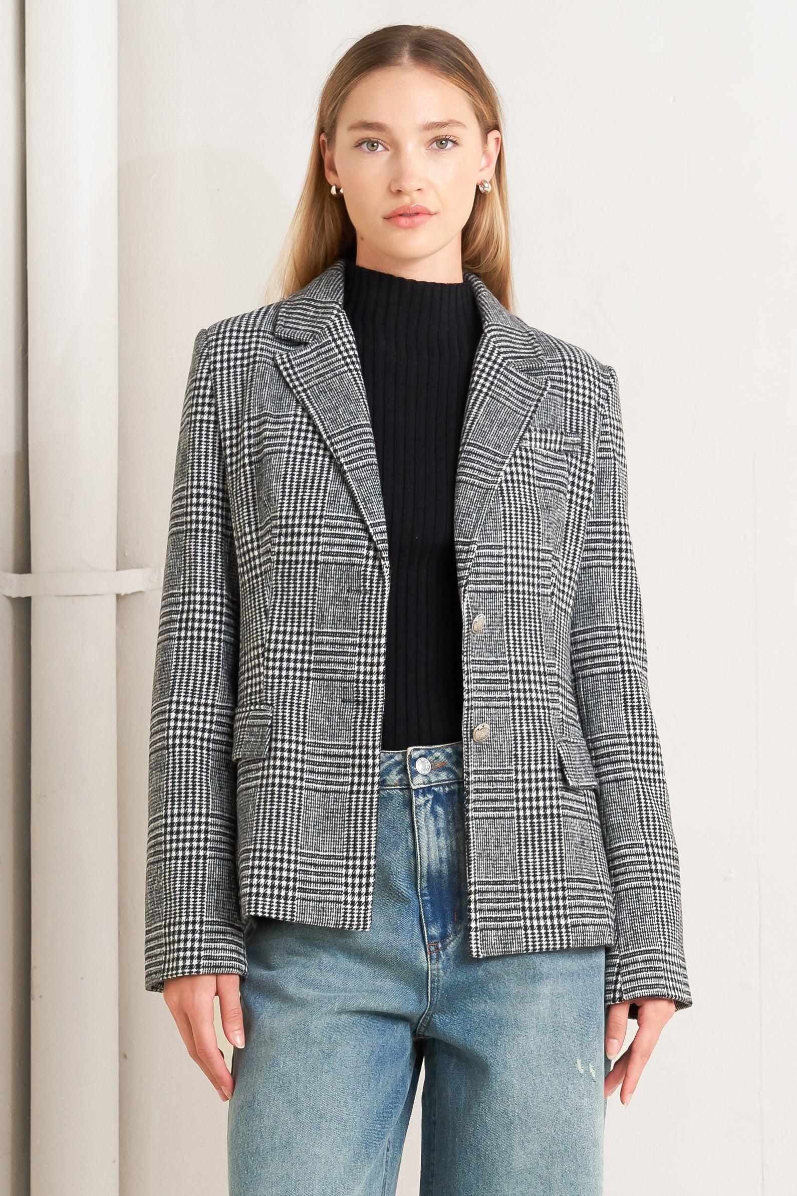 CITY CHECKLINE WOOLEN WOVEN JACKET Flying Tomato