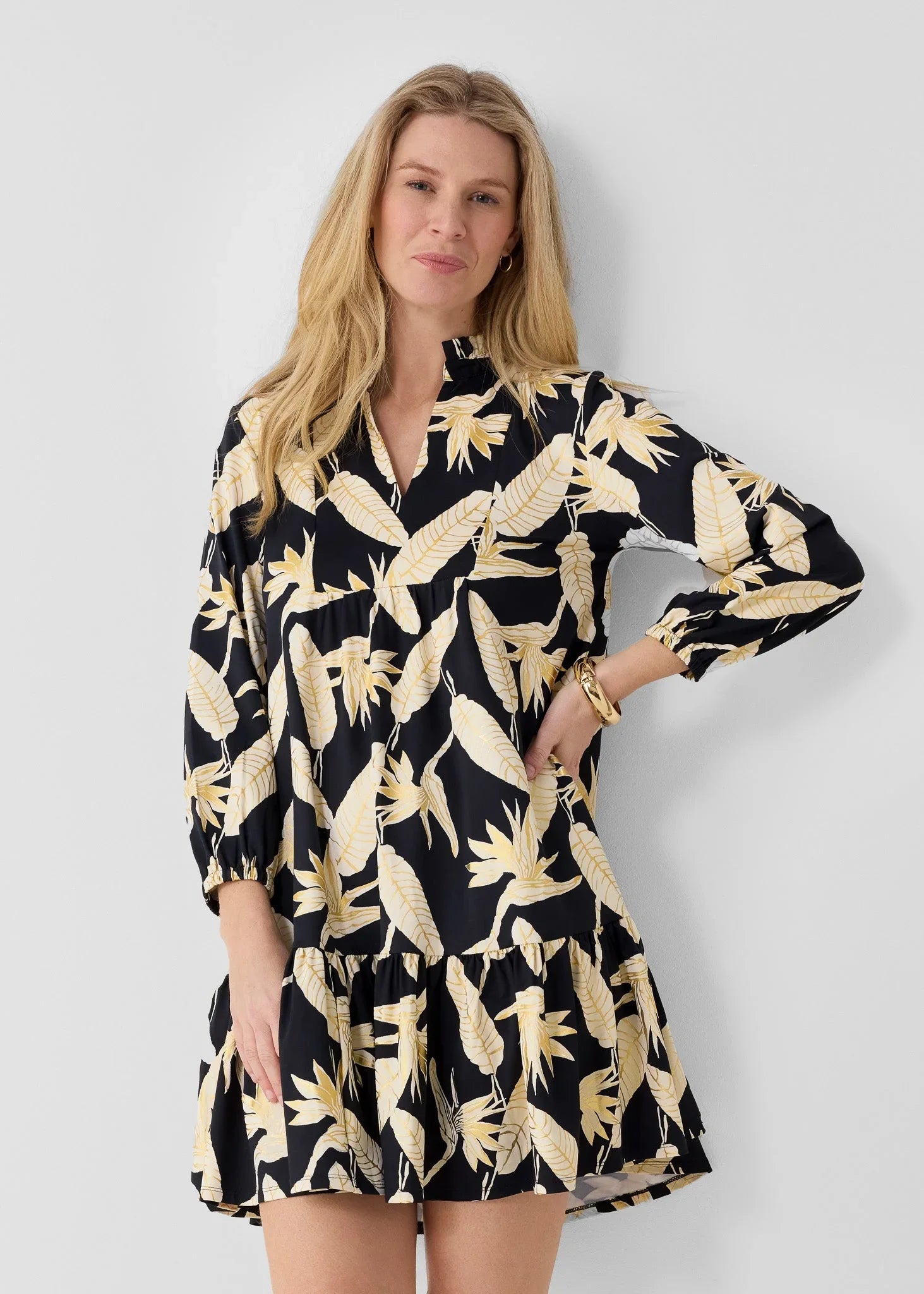 Paradise Black Metallic Relaxed Dress