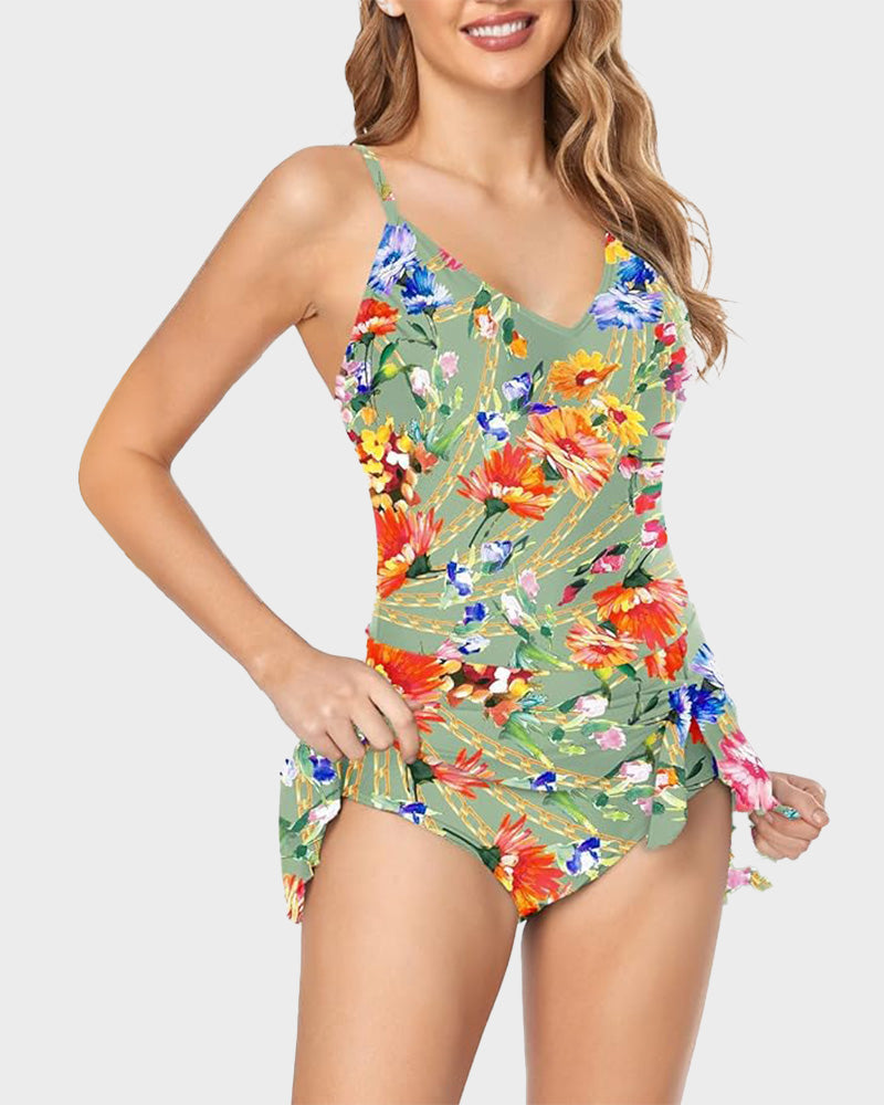 Women's Tummy Control Slim Fit Plus Size One Piece Swimsuit SheCurve