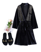 Luxurious Rhinestone Satin Custom Bridal and Bridesmaid Robe – Sparkling Elegance for Weddings SelenaHuanStudio