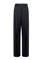 Deep Black Wide-Leg Virgin Wool Pants Liza ETNA
