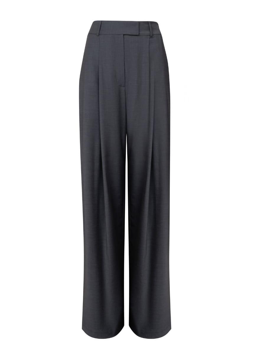 Grey Wide-Leg Virgin Wool Pants Sophia ETNA