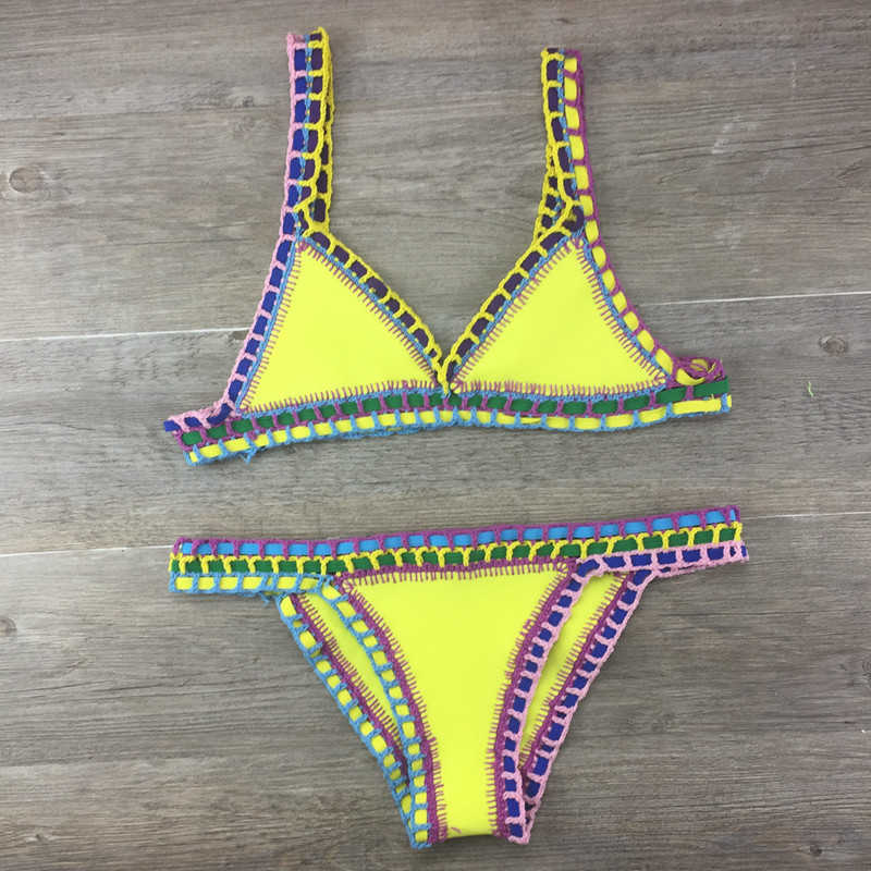 Hand Crocheted Bikini Knitted Stitching Swimsuit Set Bella Mia