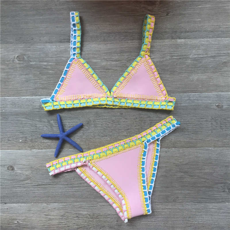 Hand Crocheted Bikini Knitted Stitching Swimsuit Set Bella Mia