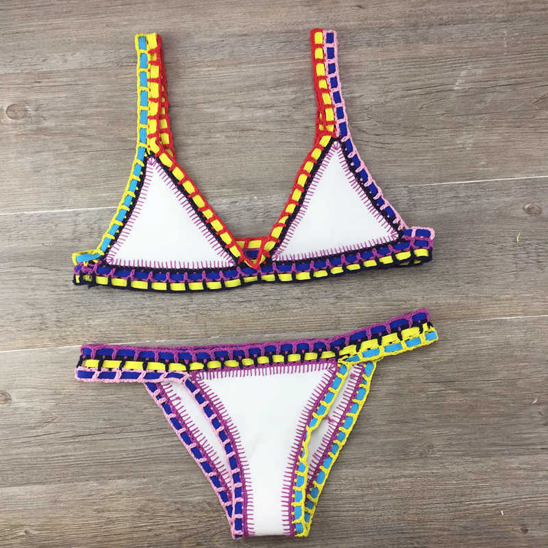 Hand Crocheted Bikini Knitted Stitching Swimsuit Set Bella Mia