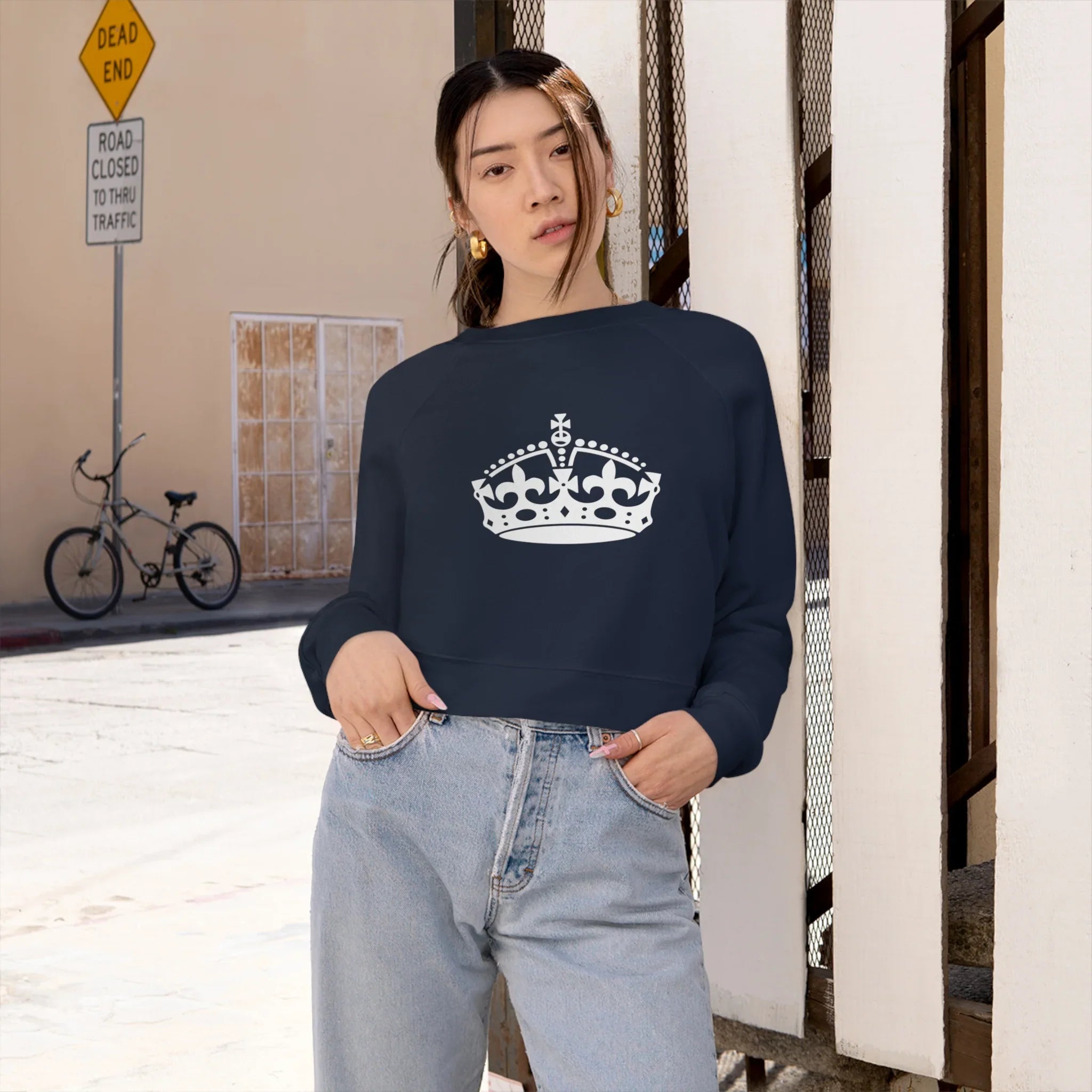 Women's Lux Cropped Fleece Pullover Printify