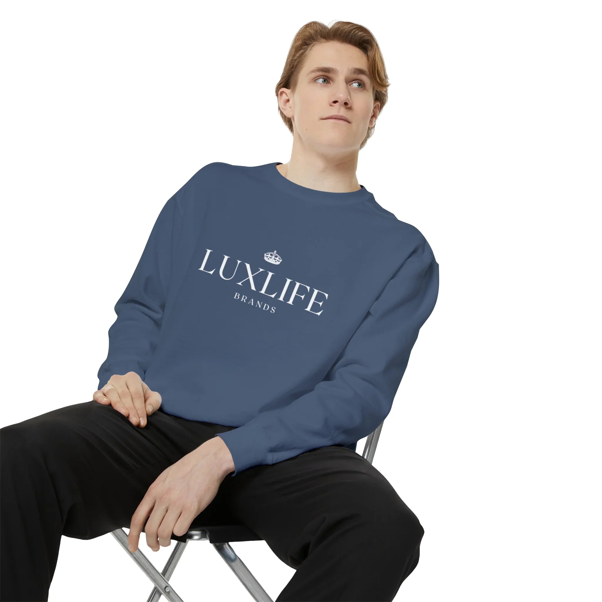 Luxlife Brands Garment-Dyed Sweatshirt Printify