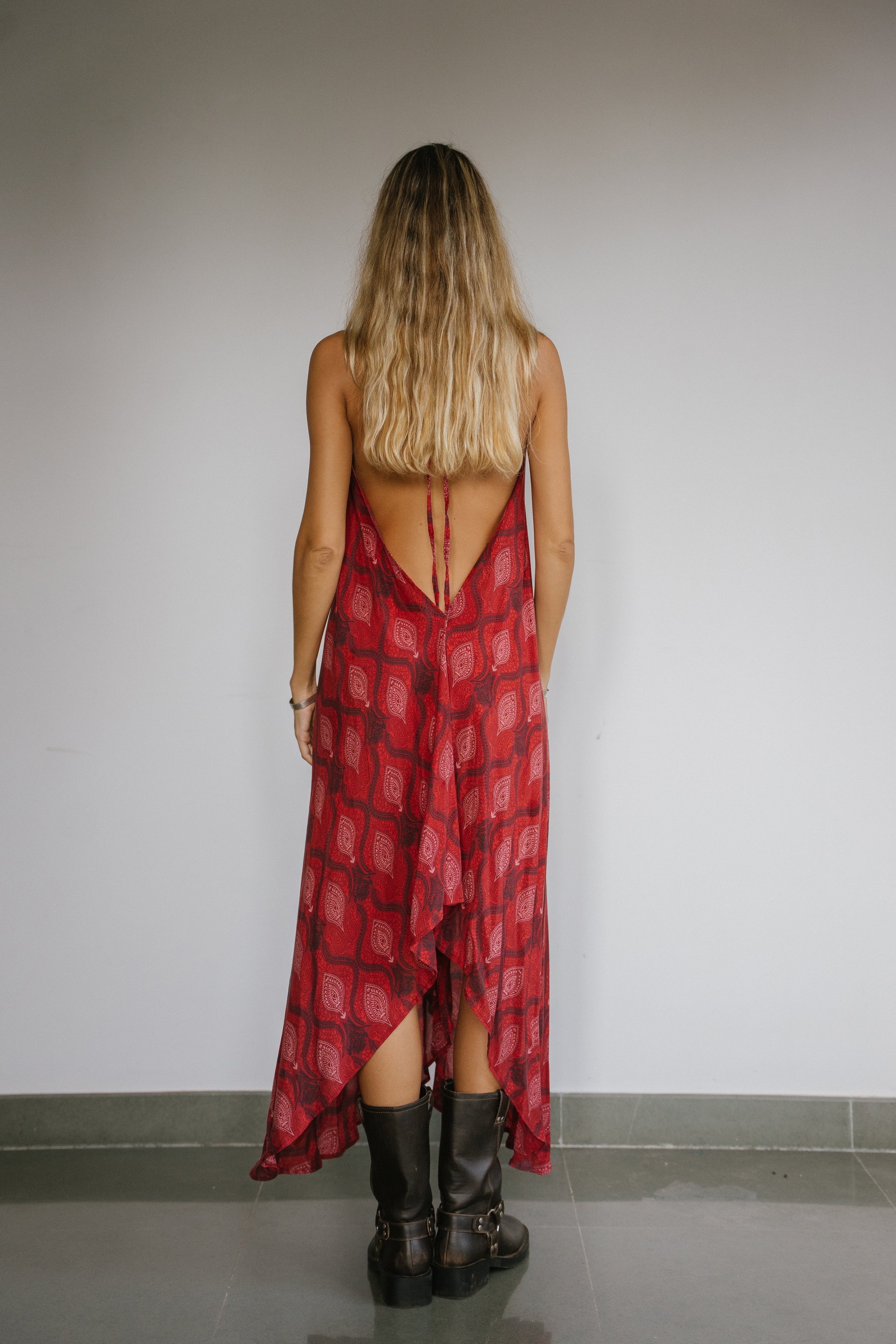 Sun Child Classic Silk Dress - Firecracker