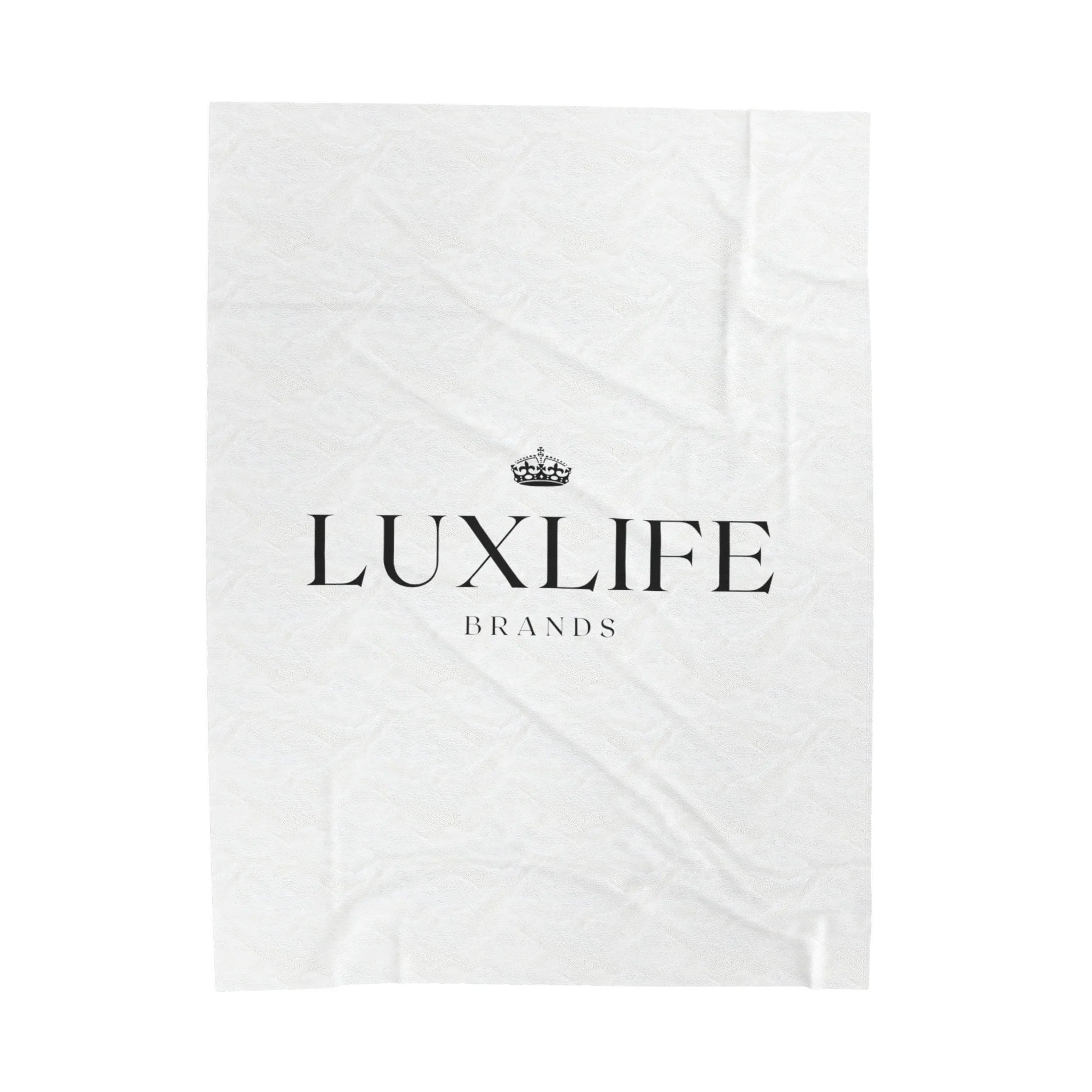 Luxlife Brands White Velveteen Plush Blanket Printify