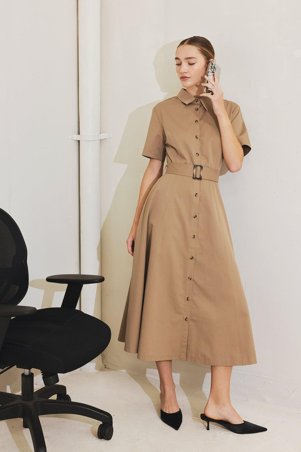 LUCKY ME WOVEN MIDI DRESS Flying Tomato