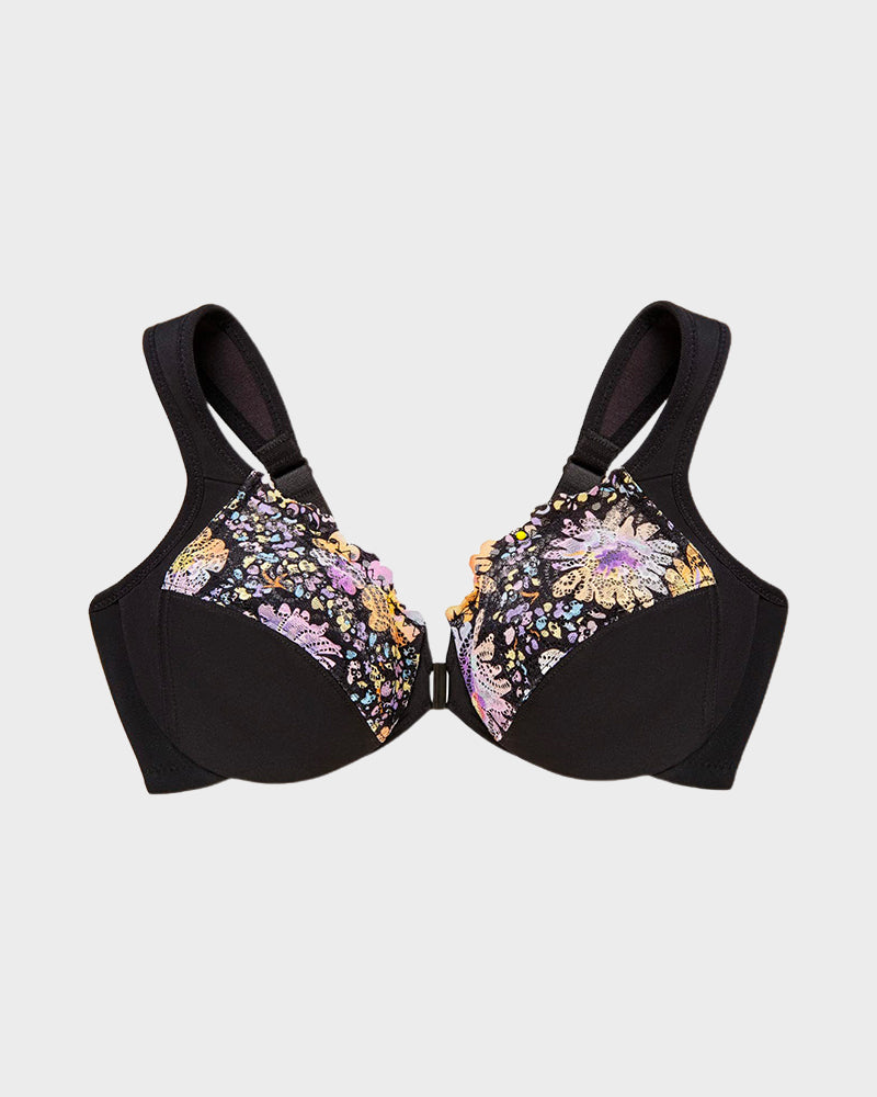 Front-Closure Underwire Print Bra SheCurve