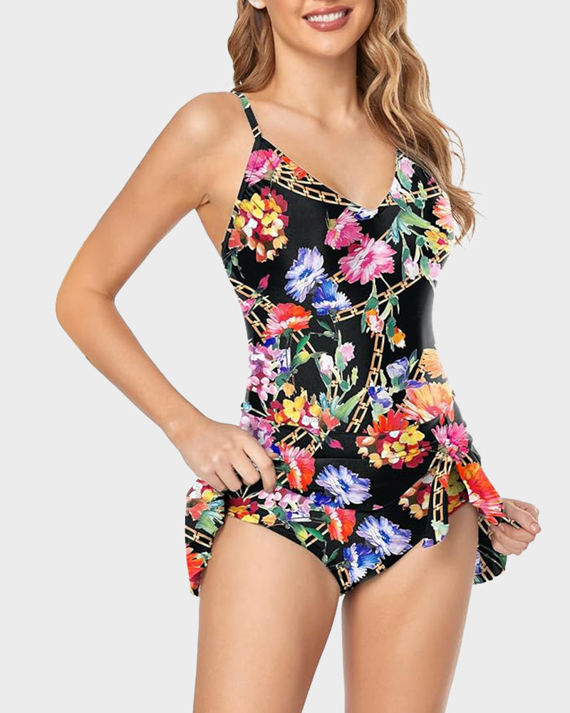 Women's Tummy Control Slim Fit Plus Size One Piece Swimsuit SheCurve