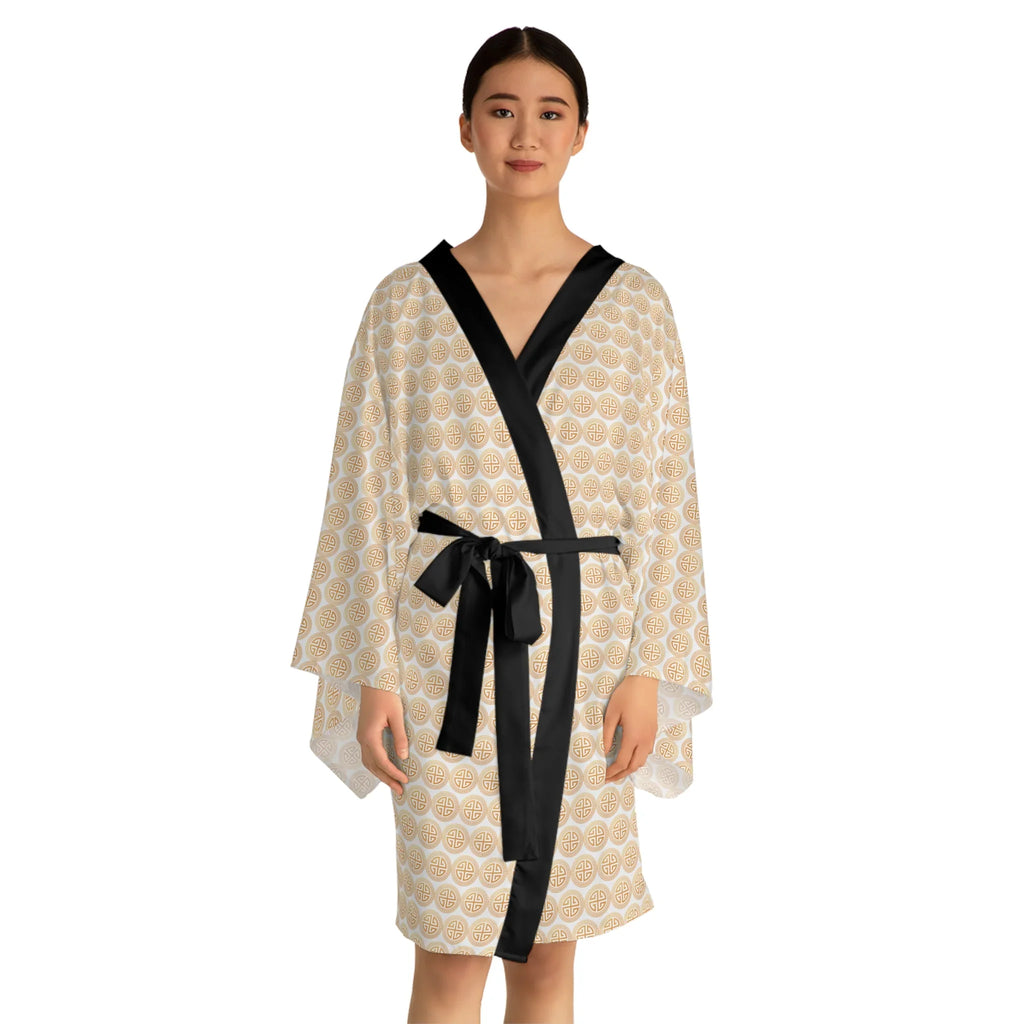 Santorini Long Sleeve Kimono Robe Printify