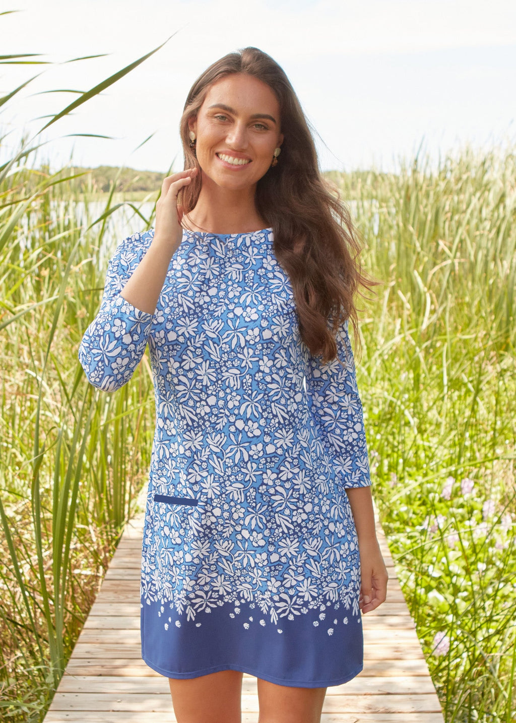 Seaside Floral Cabana Shift Dress