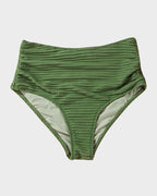 Textured Knot-Front High-Waisted Bikini Set SheCurve