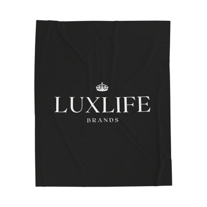 Luxlife Brands Black Velveteen Plush Blanket
