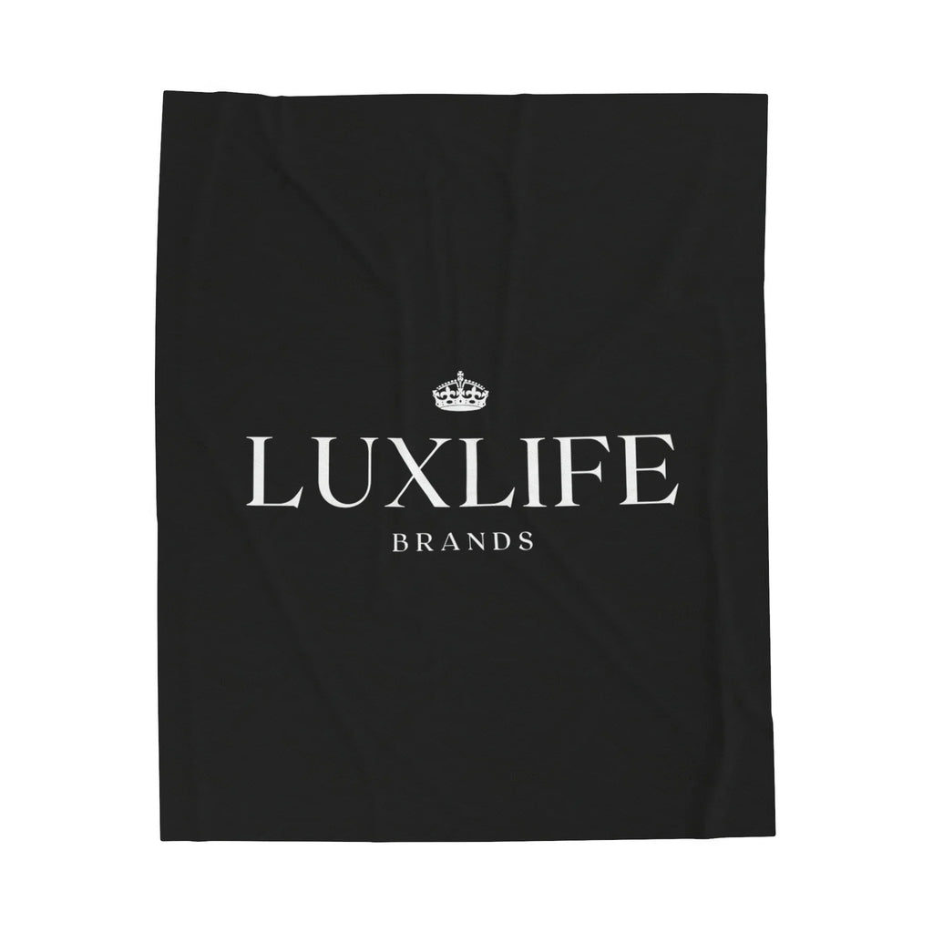 Luxlife Brands Black Velveteen Plush Blanket Printify