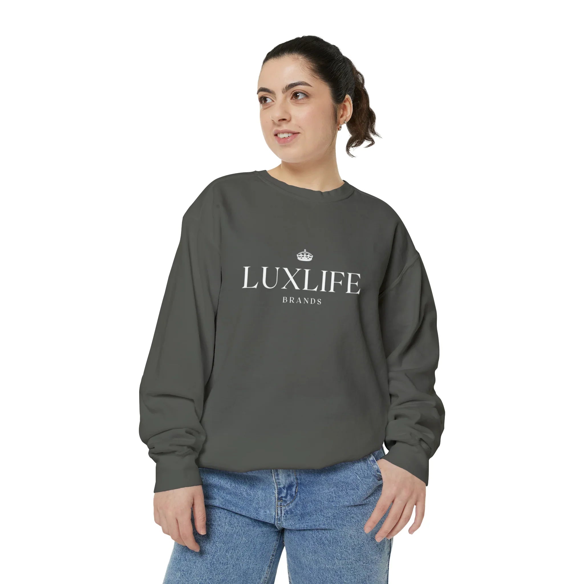 Luxlife Brands Garment-Dyed Sweatshirt Printify
