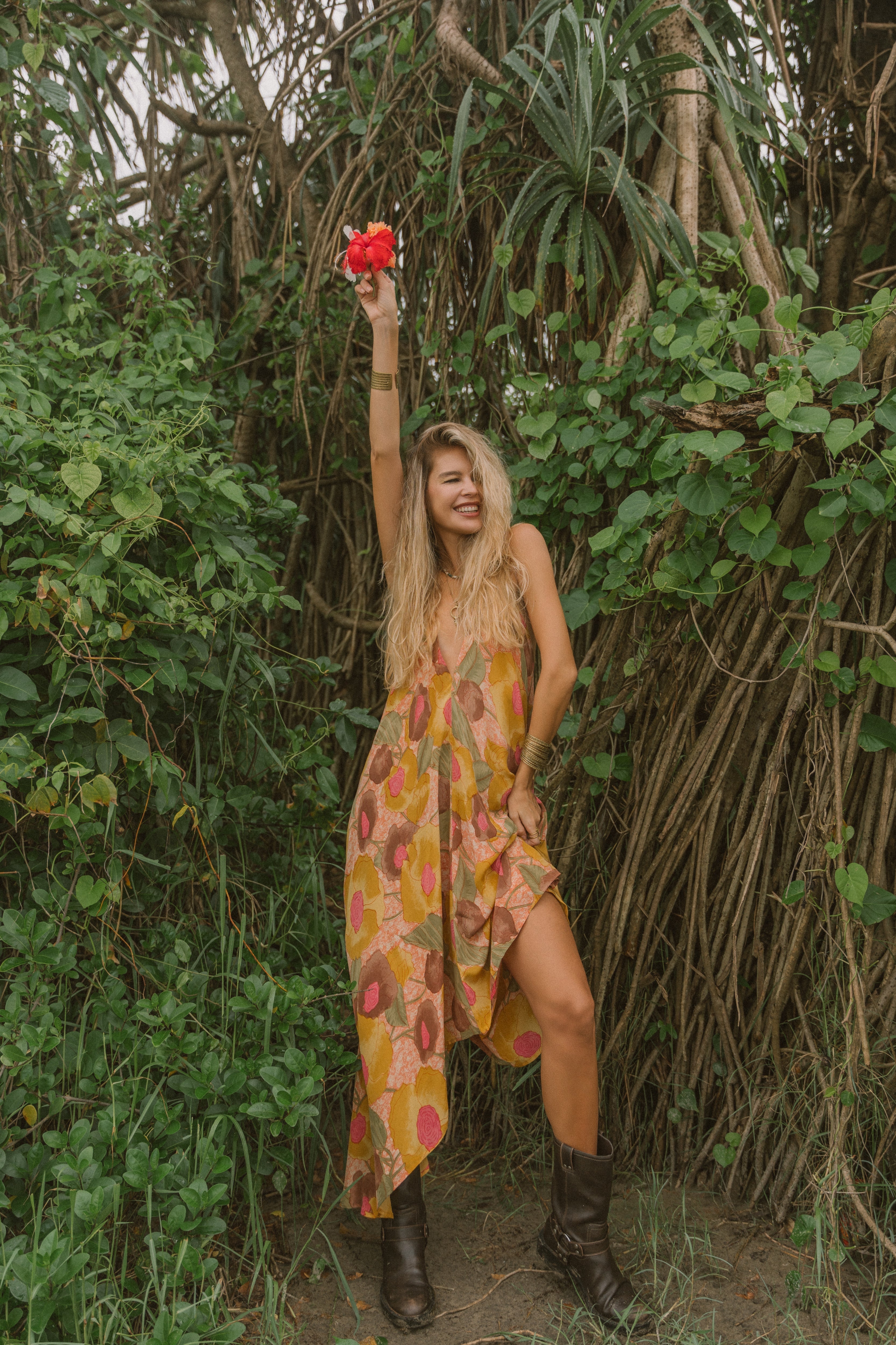 Sun Child Classic Silk Dress - Passionfruit Sun Child