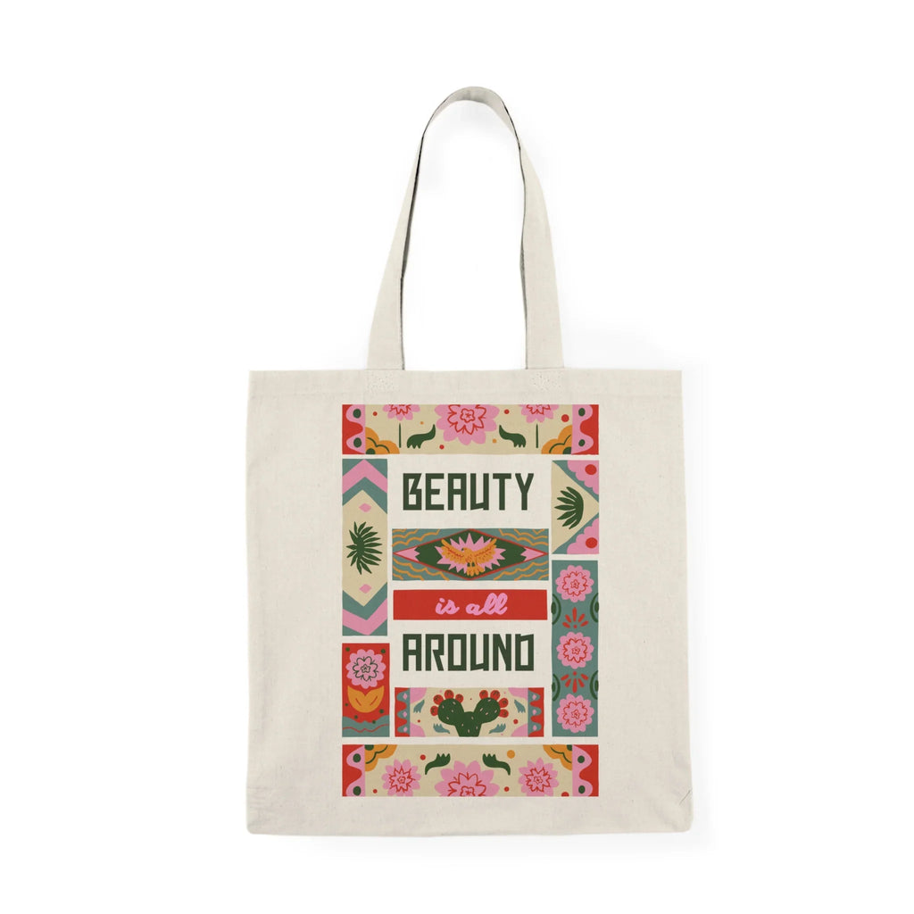 Beauty Is All Around Natural Tote Bag Printify