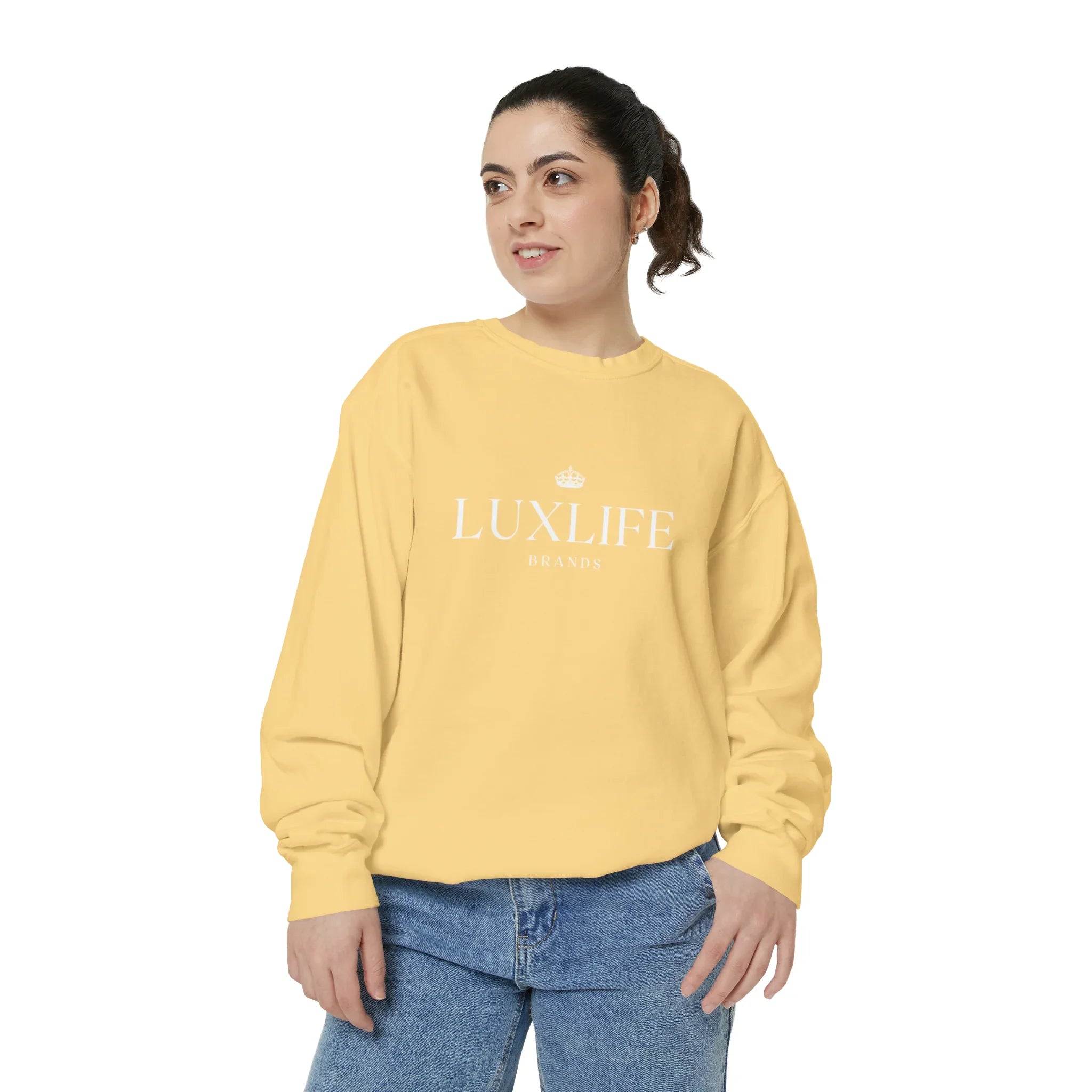 Luxlife Brands Garment-Dyed Sweatshirt Printify