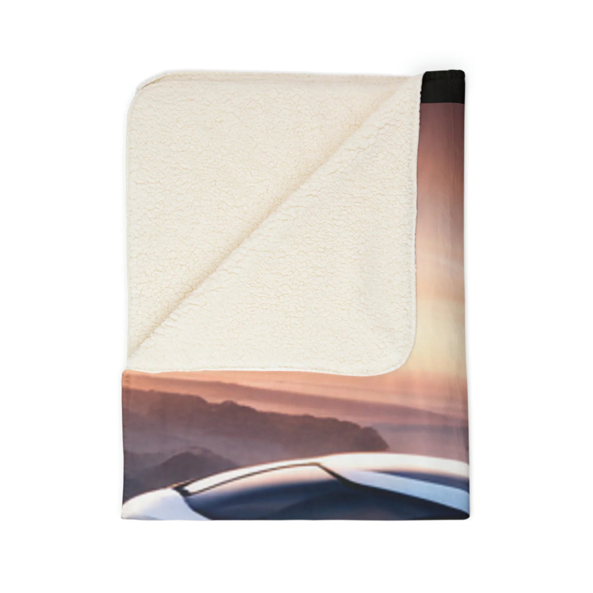 Futuristic Space Car Fleece Sherpa Blanket - Kids Edition Printify