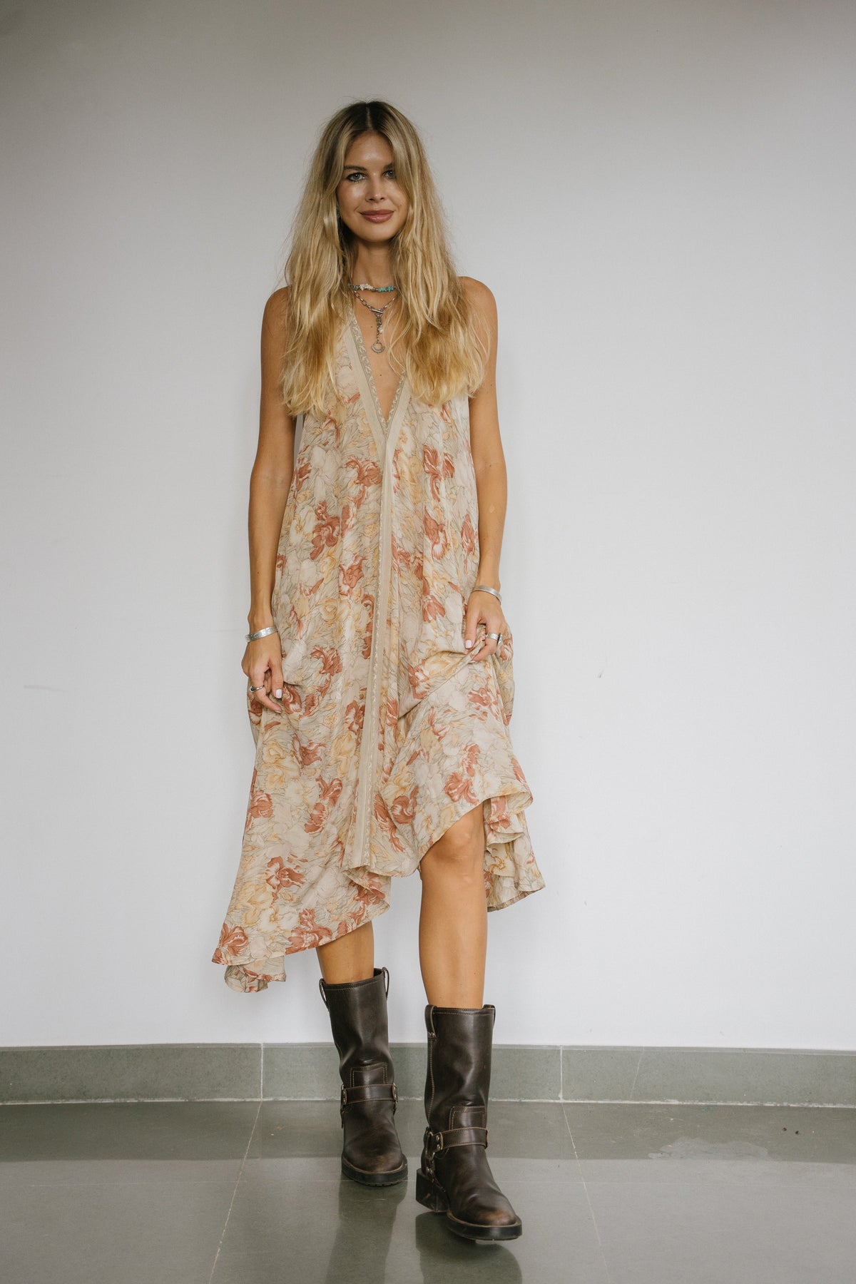Sun Child Classic Silk Dress - Cream Sun Child