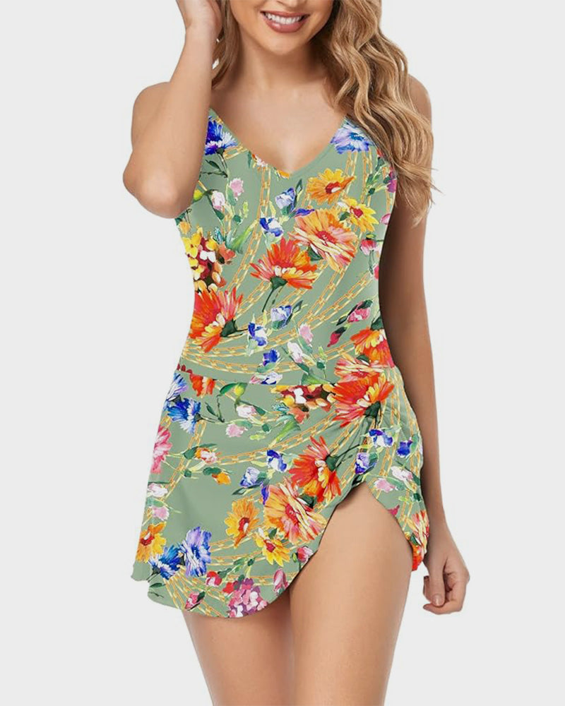 Women's Tummy Control Slim Fit Plus Size One Piece Swimsuit SheCurve