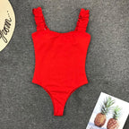 Bikinx Neon Lime Frill Strap Skinny Cami Bodysuit Bella Mia