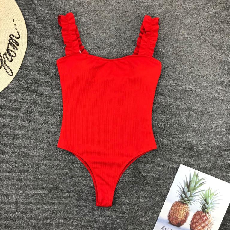 Bikinx Neon Lime Frill Strap Skinny Cami Bodysuit Bella Mia