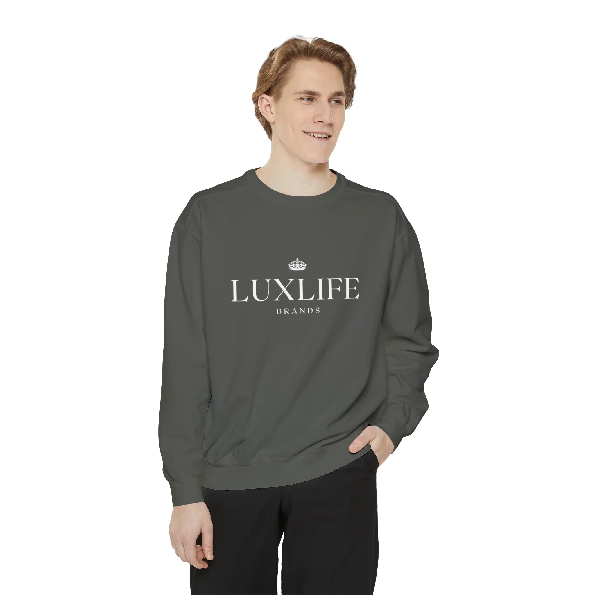 Luxlife Brands Garment-Dyed Sweatshirt Printify
