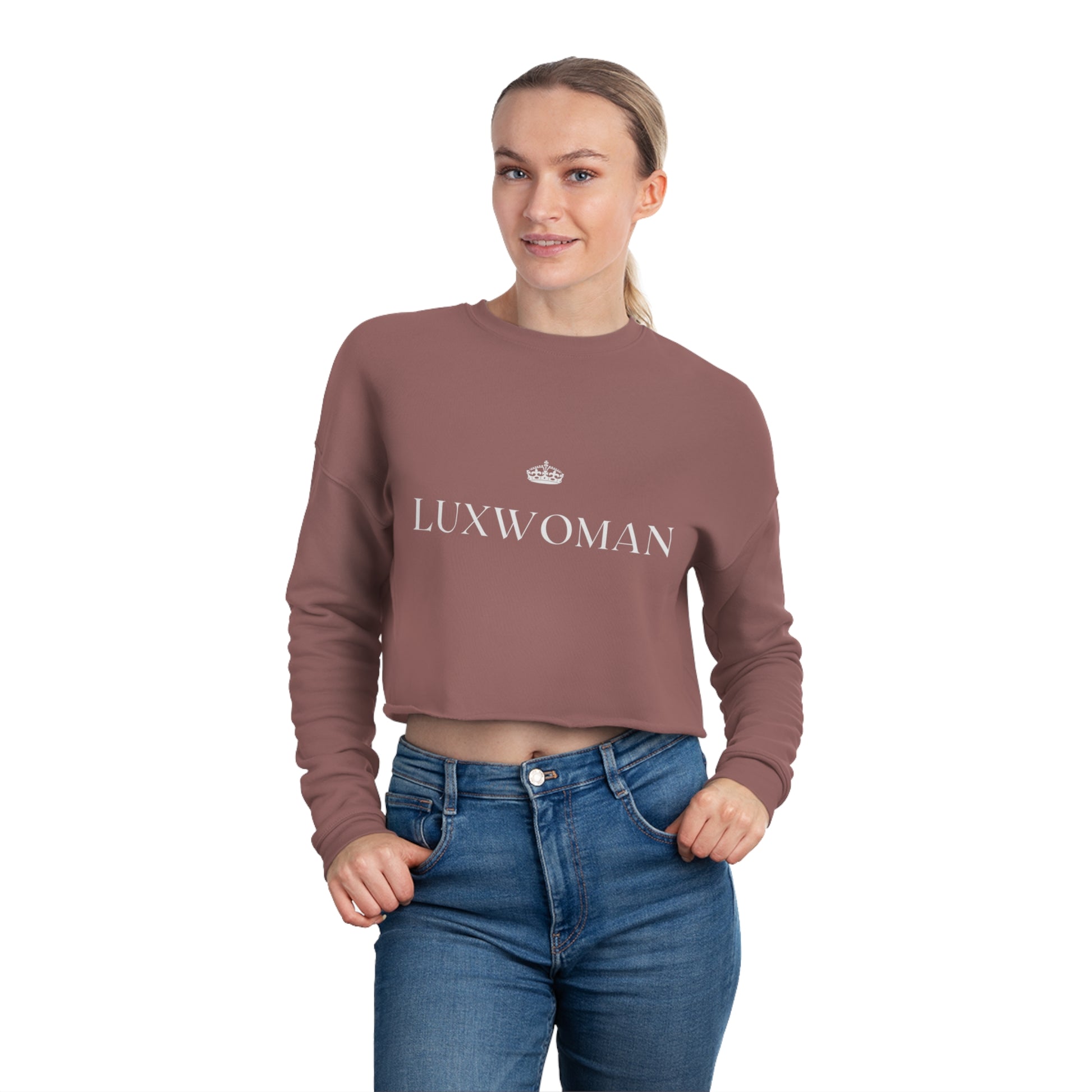 LUXWOMAN Breathable Fleece Cropped Sweatshirt Printify